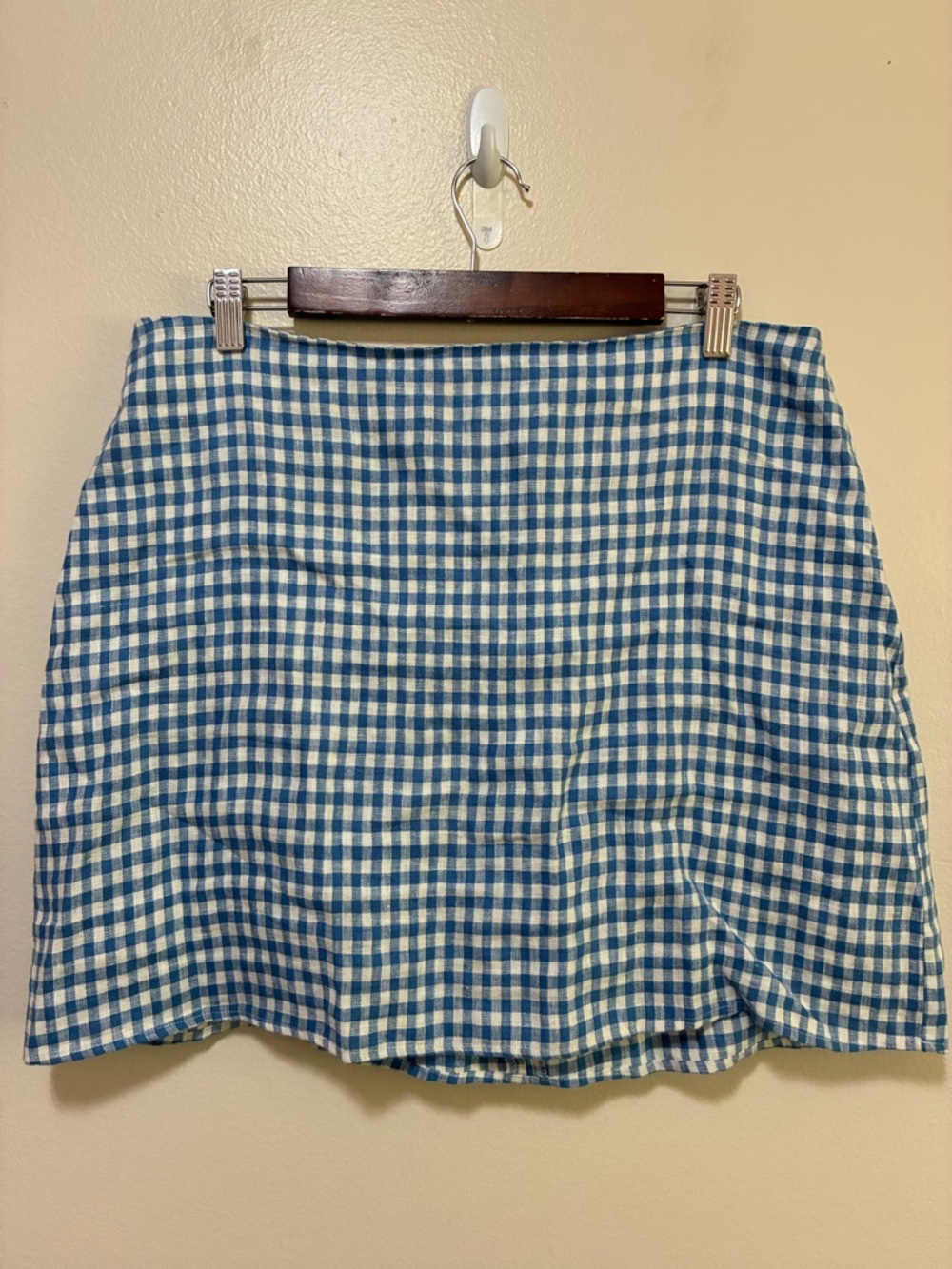 Reformation Ethel Two Piece Set Blue Gingham Mini Skirt Puff sleeve crop top 12 - Picture 12 of 15